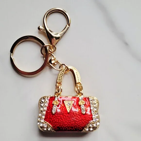 Sparkling Rhinestone Mini Handbag Keychain Purse Charm for Womens Bag or keys - Picture 6 of 9